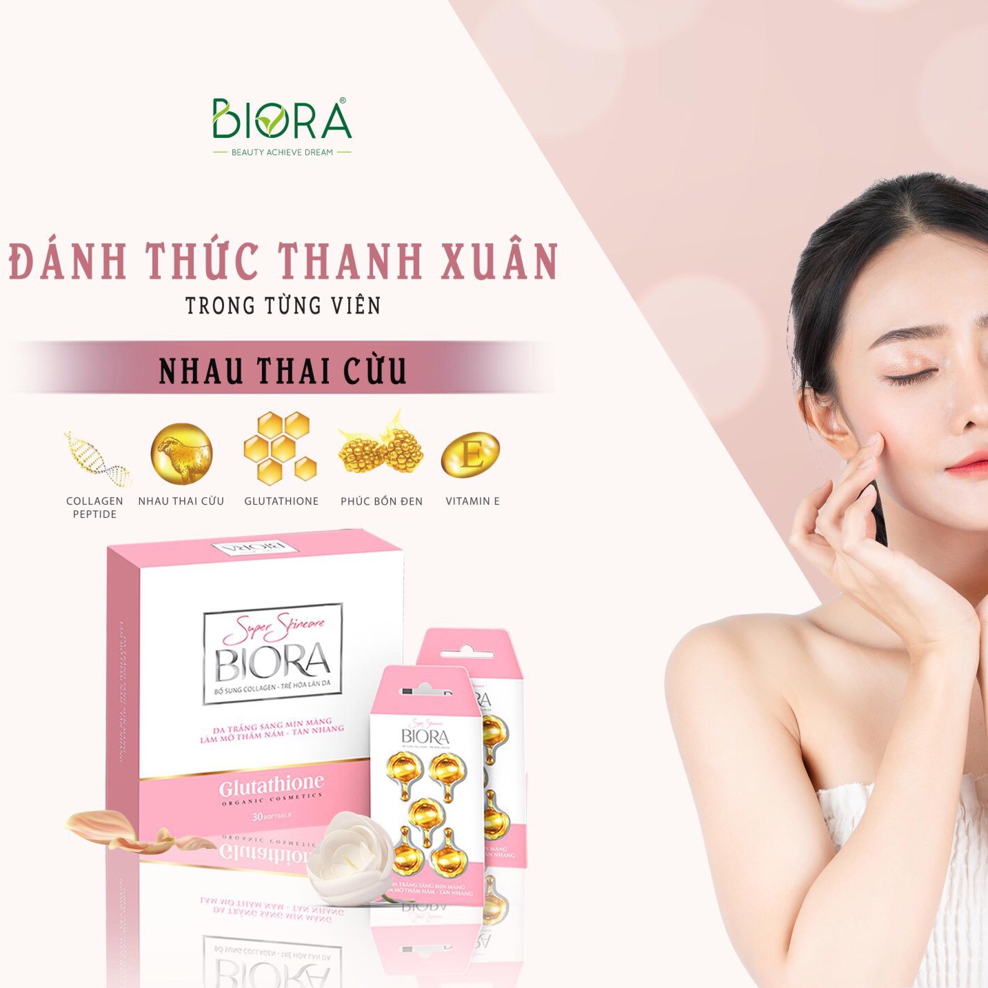 Viên Dưỡng Da - Cấp Ẩm Biora