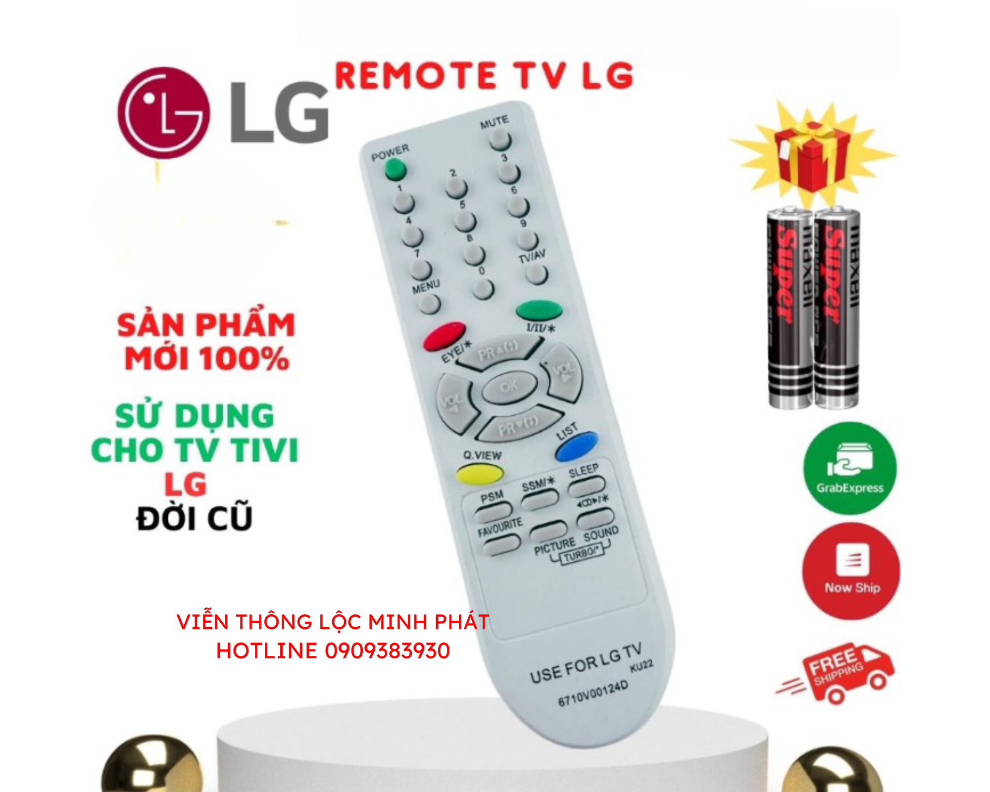 Remote điều khiển tivi LG đời cũ điều khiển TV LG các dòng đời cũ CRT màn hình lồi - Tặng kèm pin
