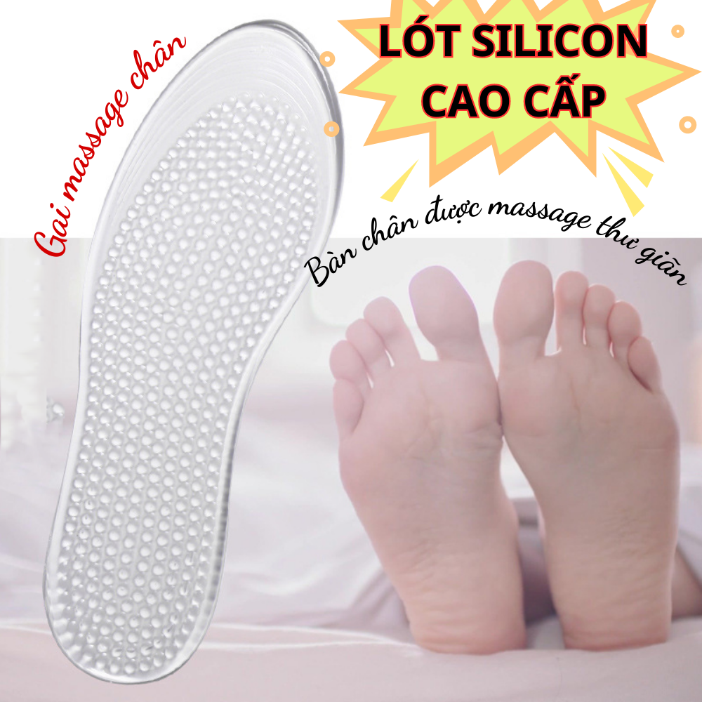 Lót giày silicon đệm giày silicon cao cấp. Lót giày đệm giày có gai massage êm mềm mại đàn hồi tốt g