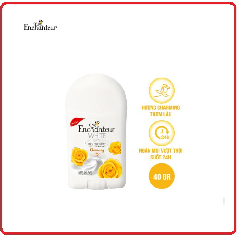Sáp Khử Mùi Enchanteur White Trắng Da 40Gr