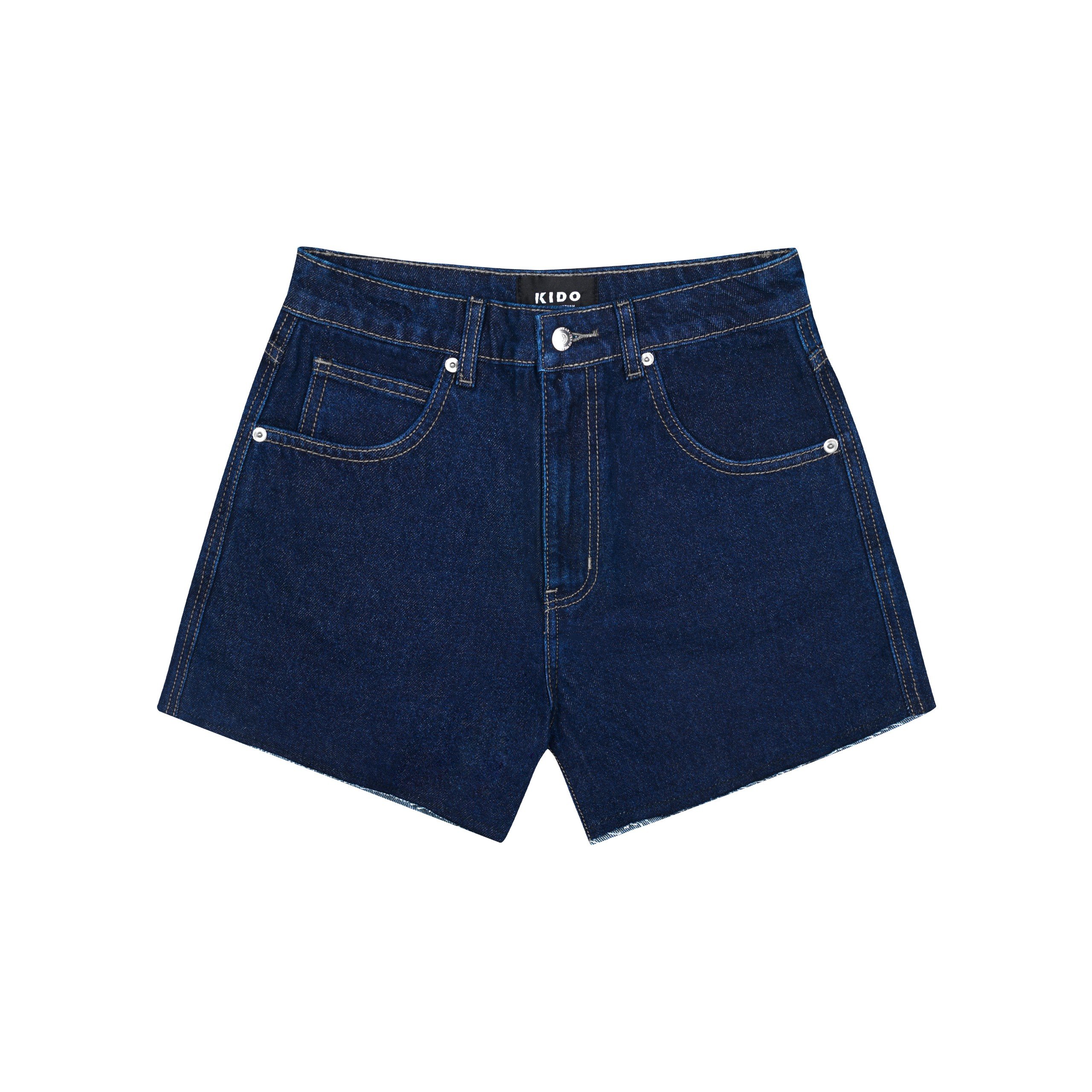 KIDO Quần jean shorts xanh đậm RAW JEAN SHORTS DARK BLUE