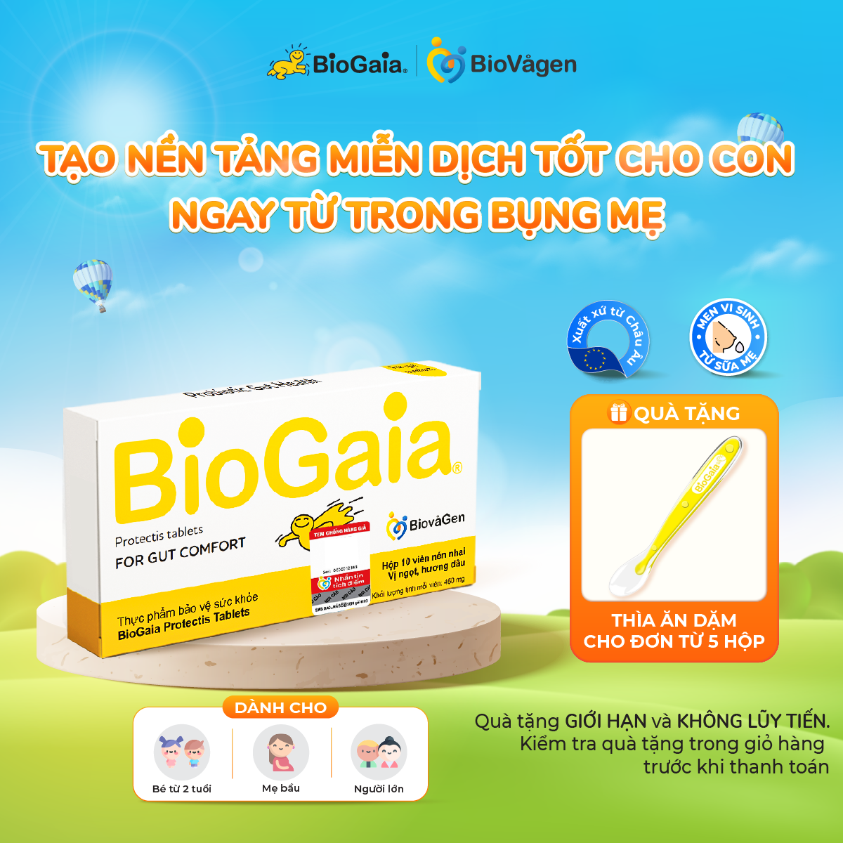 Men vi sinh BioGaia ProTectis Dạng viên cải thiện hệ tiêu hóa Thụy Điển hộp 10 viên