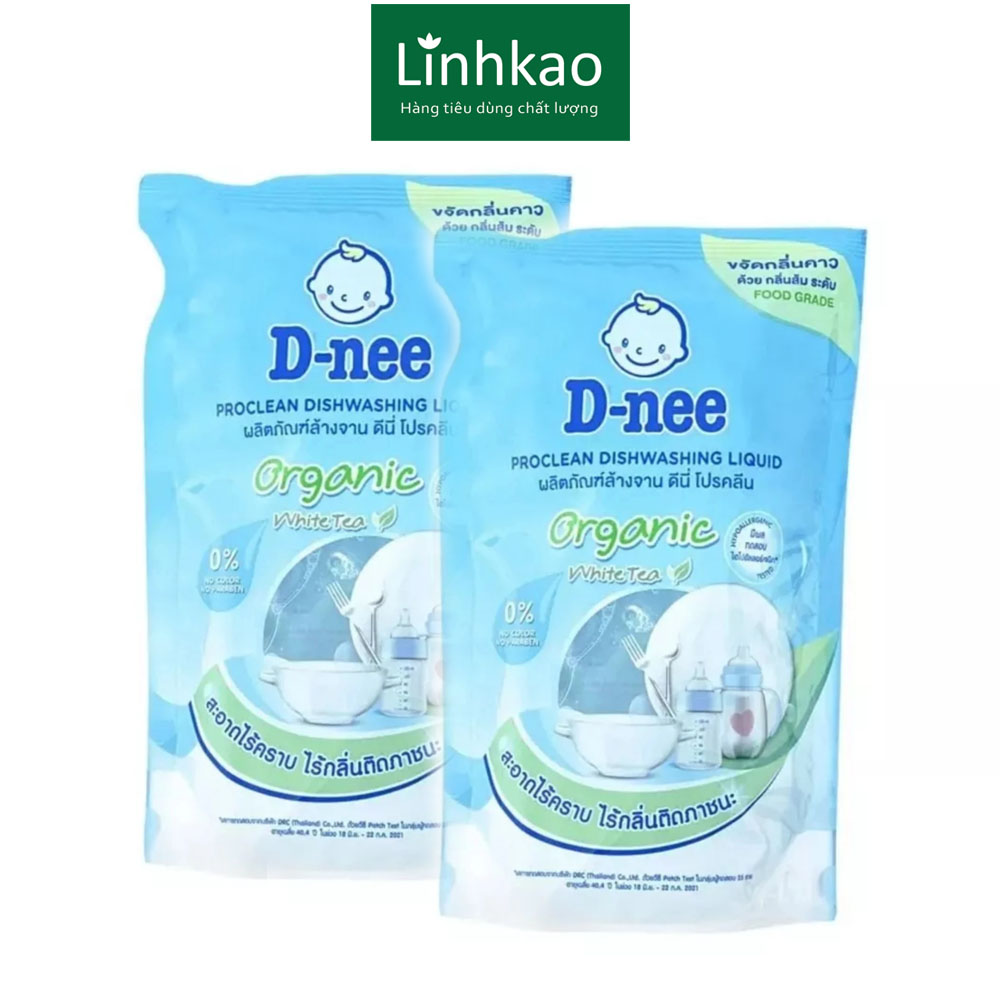 Combo 2 túi nước rửa bình sữa Dnee 500ml