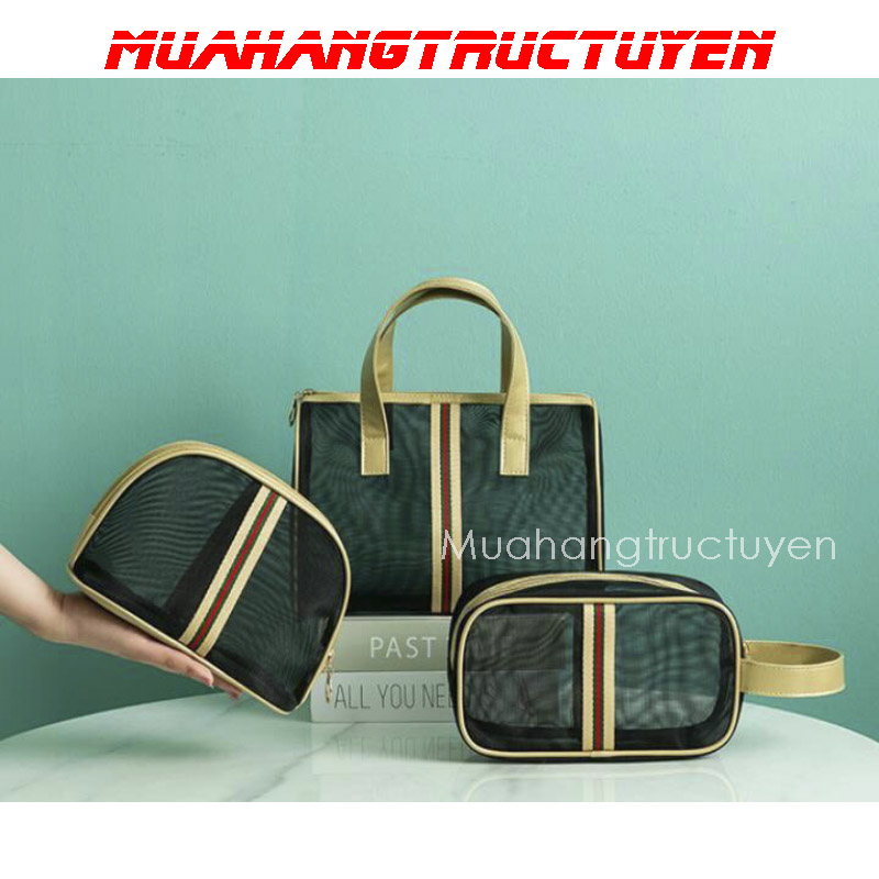 Bộ 3 Túi Đựng Mỹ Phẩm Đồ Trang Điểm Đi Du Lịch Washbag Cao Cấp