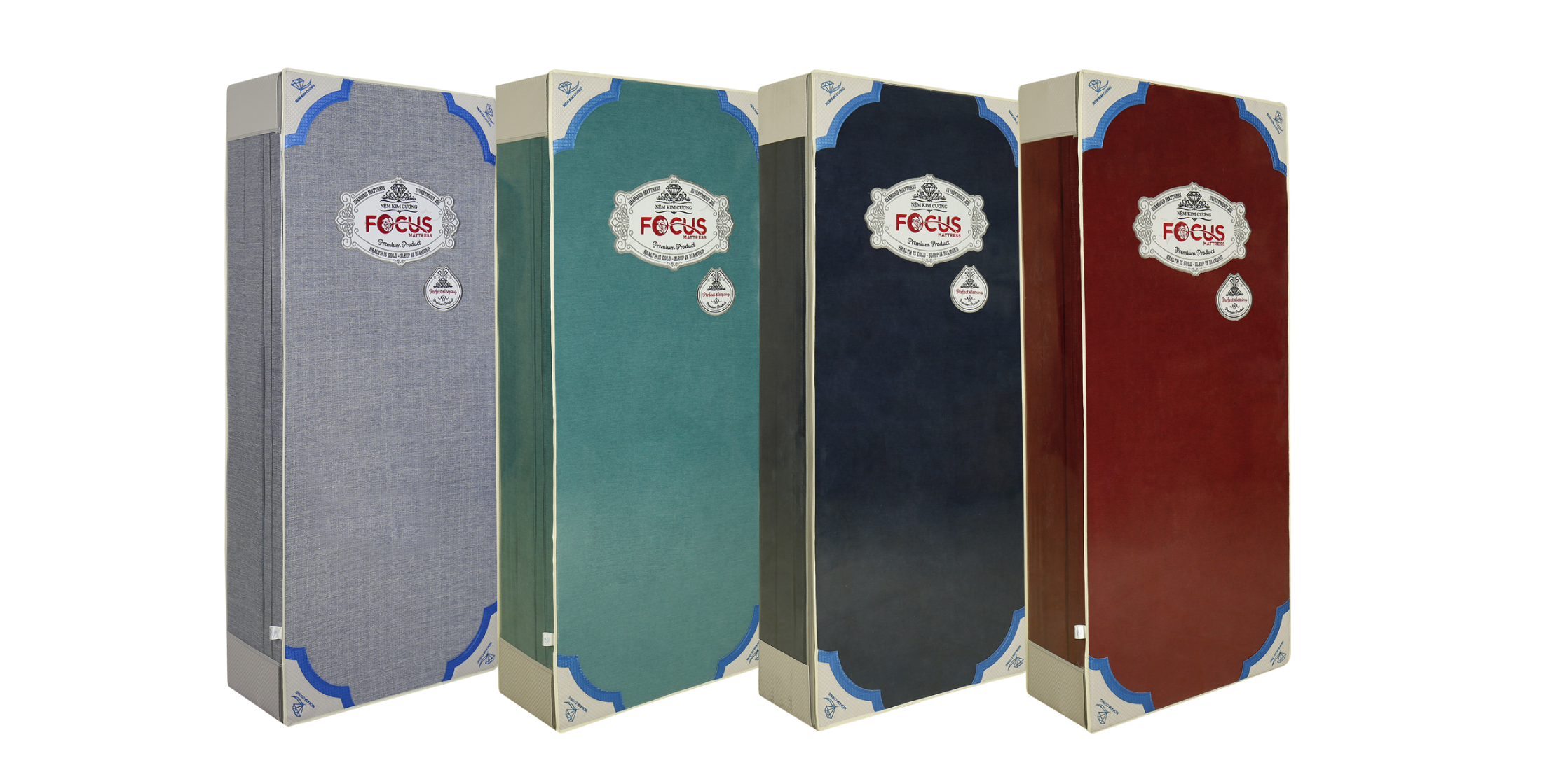 Đệm bông ép Kim Cương Focus 3 mảnh vải canvas