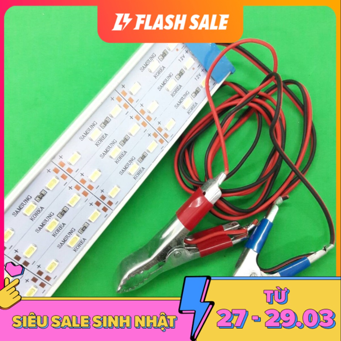 ĐÈN LED SIÊU SÁNG XÀI NGUỒN 12V HOẶC KẸP BÌNH 12V - Điện Việt