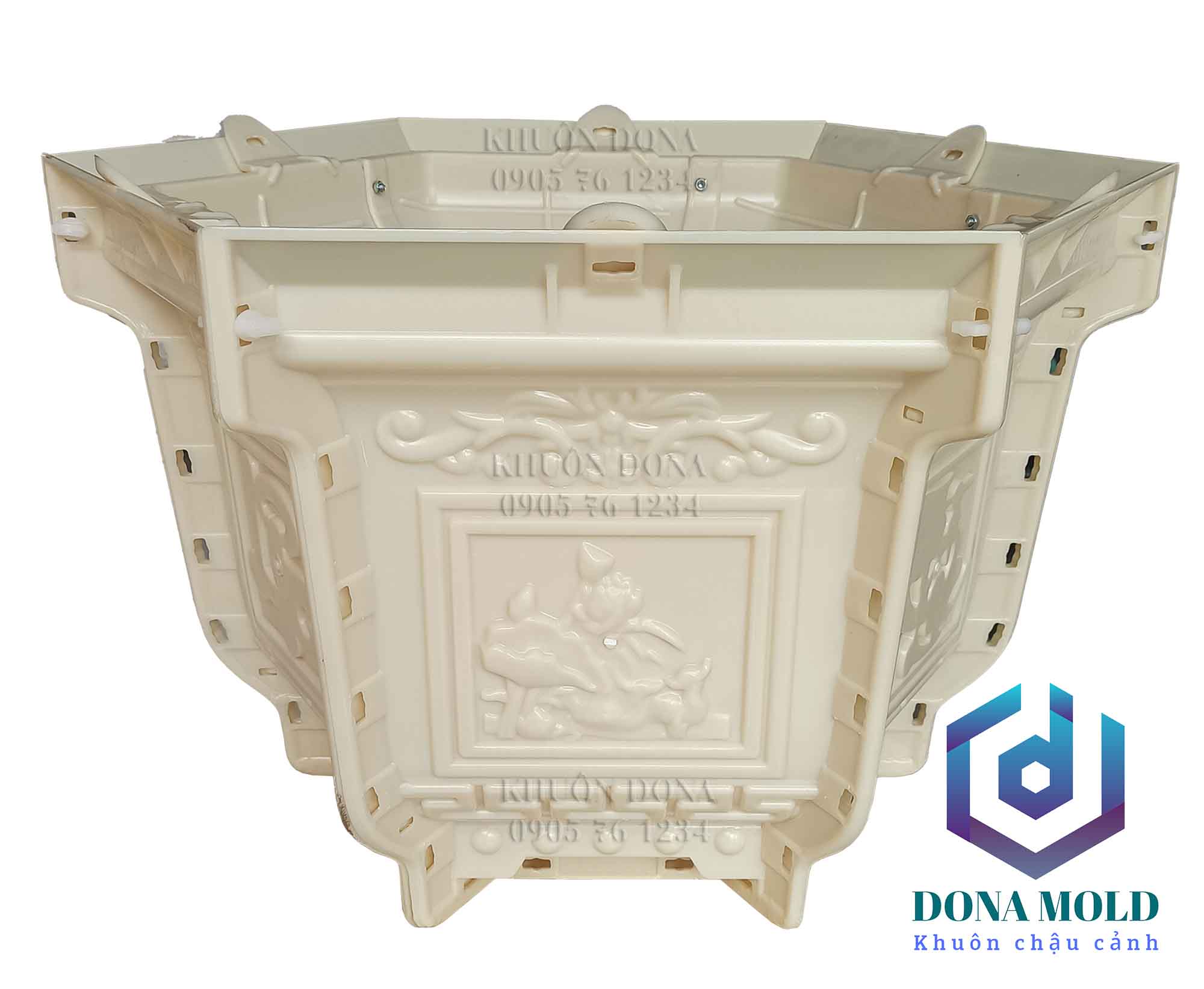 ( Tặng búa) Khuôn Đúc Chậu Lục Giác 60 Cm cao 45 cm. Khuôn Đúc Chậu Cảnh Nhựa ABS cao cấp Loại 1.