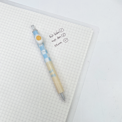 Bút gel bấm mực đen Phô mai và Trứng Dễ thương DecorMe ngòi 0.5mm xinh xắn phụ kiện văn phòng phẩm