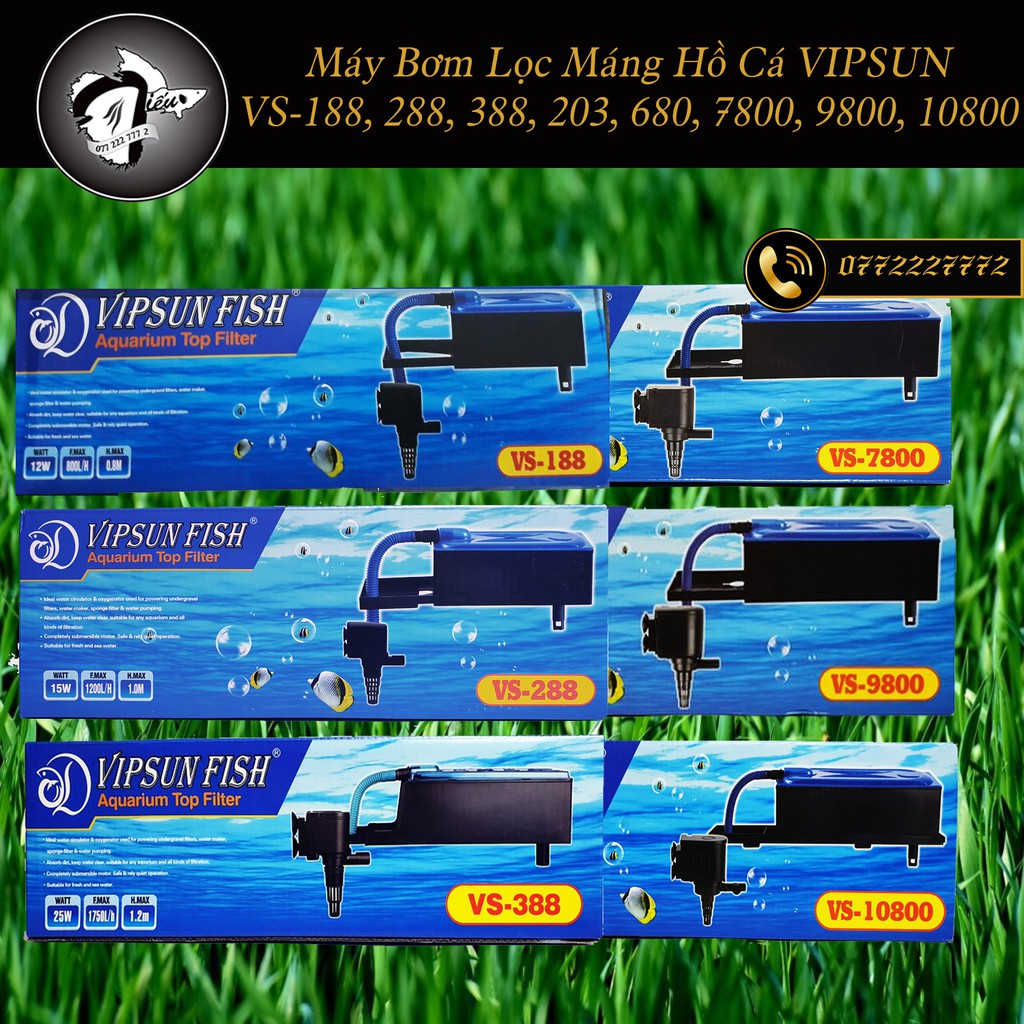 Máy Bơm Lọc Máng Hồ Cá Vipsun VS-188 VS-288 VS388 VS-203 VS-680 VS-7800 VS-9800 VS-10800