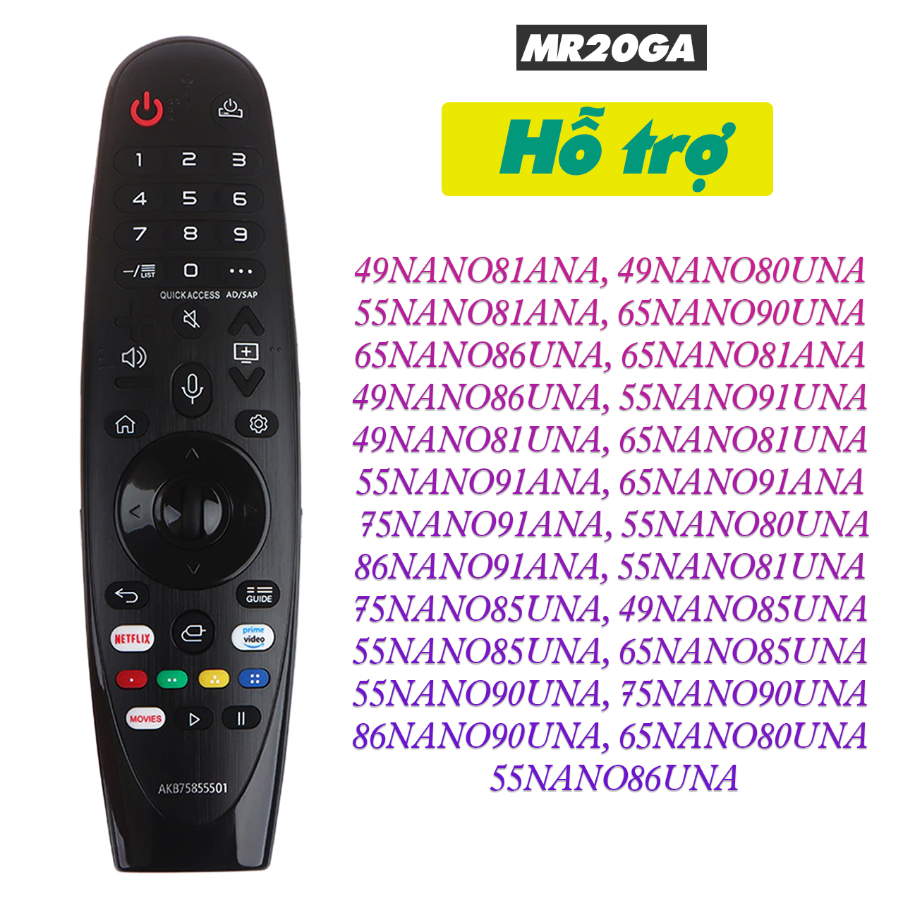 Điều khiển LG Magic AN-MR18BA sử dụng cho các dòng smart tivi LG 2018 2017 - Tặng kèm pin  - Remote TV LG AN-MR18BA - Đầu bấm tivi LG AN MR18BA chức năng giọng nói chuột bay