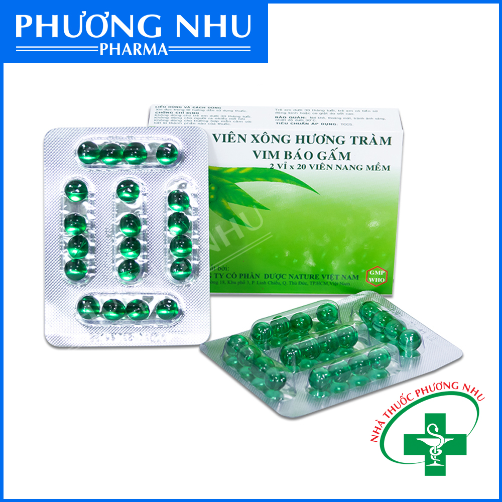 [Hcm]Viên Xông Hương Tràm Vim Bao Gấm ( Hộp 2 Vỉ X 20 Viên)