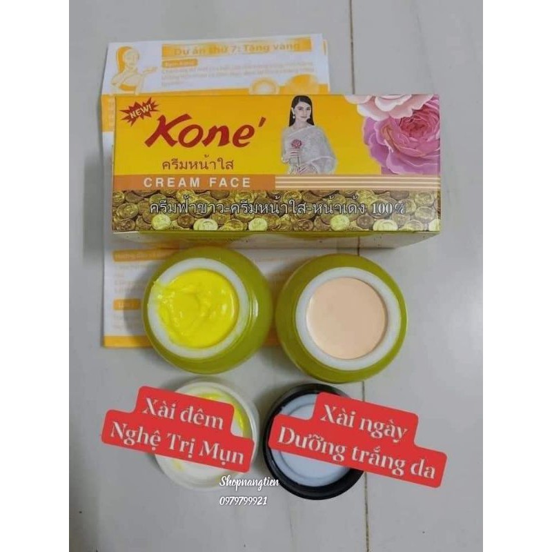 [Hcm][Chính Hãng] Hộp 2 Lọ Kone Vàng Tinh Chất Nghệ Tráng Da Ngừa Mụn Thâm