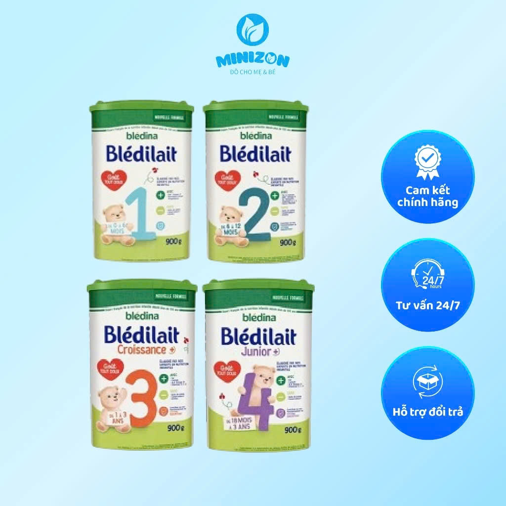 Sữa bột Bledilait Bledina Pháp số 1 2 3 hộp 400g 900g cho bé phát triển toàn diện | Minizon Kids