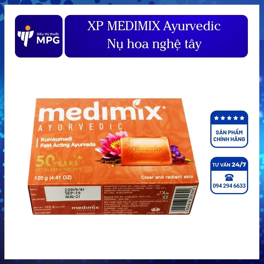 Xà Phòng Medimix Ayurvedic Kumkumadi Trị Mụn Đẹp Da - 125G