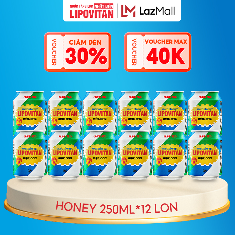 Lipovitan Nước tăng lực Nhật Bản Lipovitan Honey lon - Thùng 250ml*12 lon