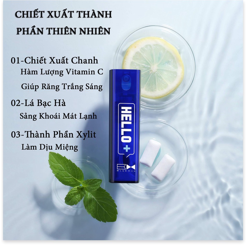 [Chính Hãng] Xịt Thơm Miệng Blueman Giúp Diệt Khuẩn Và Ngăn Ngừa Mùi Hôi Miệng Hương Bạc Hà Blueman 10Ml