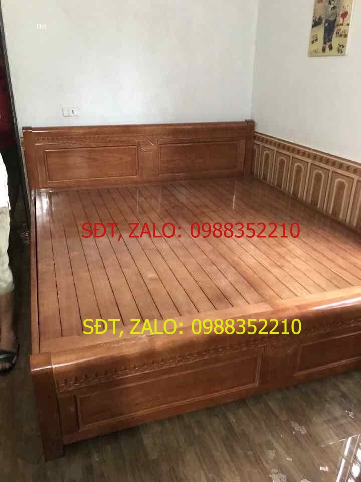 giường ngủ gỗ Sồi dát phản 1m6x2m