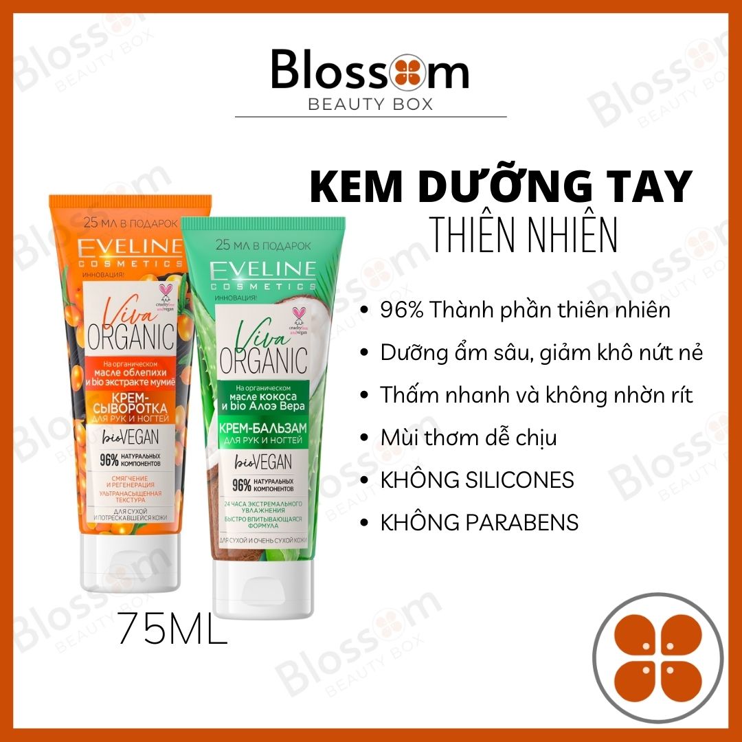 Kem Dưỡng Tay Eveline Viva Organic Bio Vegan 75Ml