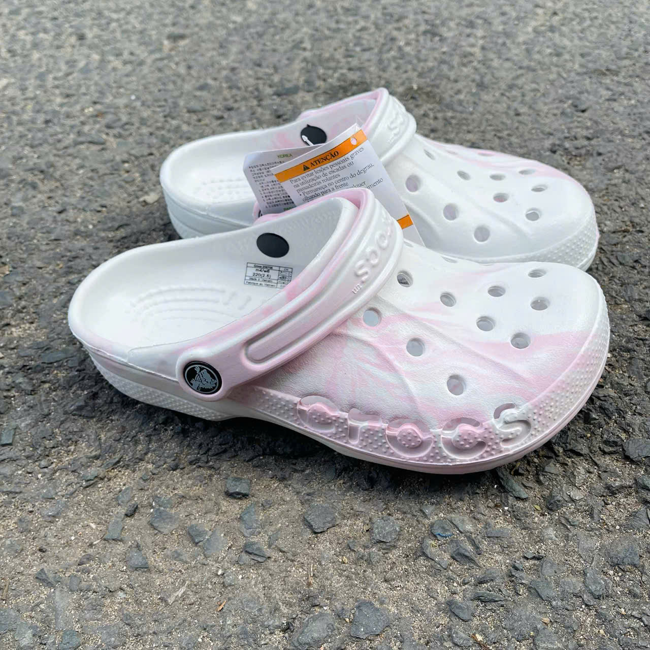 [Hàng nguyên A còn size 38-41-42] Dép crocs nữ mẫu baya clog màu hồng loang siêu xinh có tặng charm 