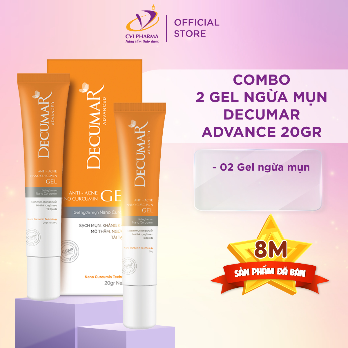 Combo 2 gel ngừa mụn Decumar advance 20gr