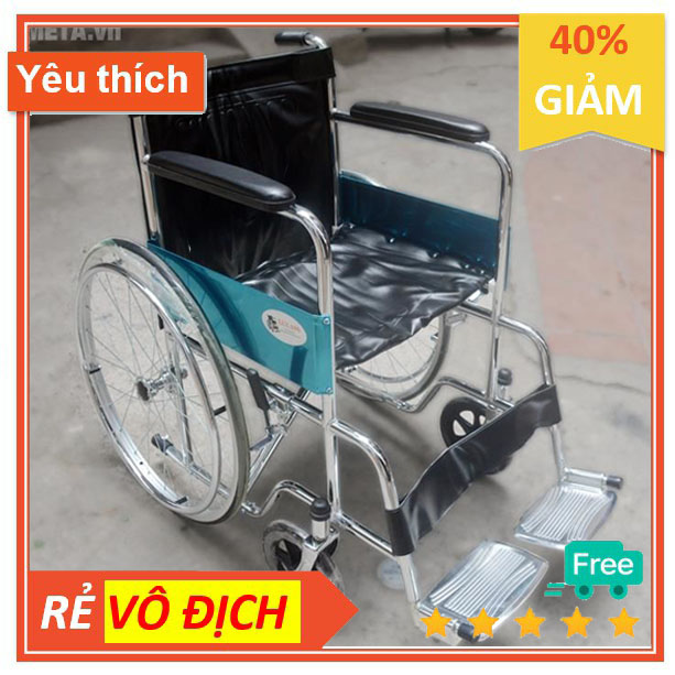 Xe Lăn Tiêu Chuẩn Ac - 809 Bánh Đúc Xếp Gọn Được