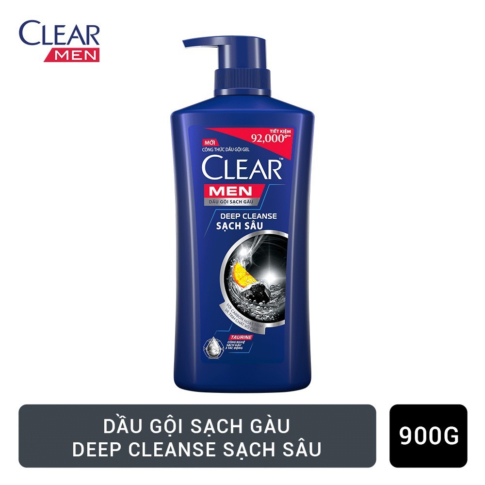 [HCM]Dầu gội Clear men bạc hà mát lạnh 900g - CLEARMEN900