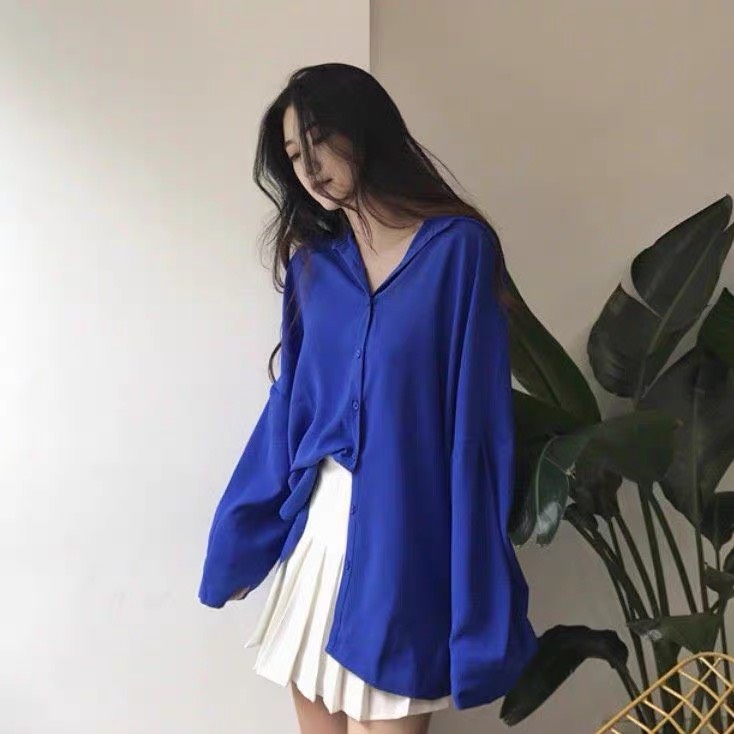 Áo Sơ Mi Nữ Phom Thụng Chất Voan Mềm Đẹp