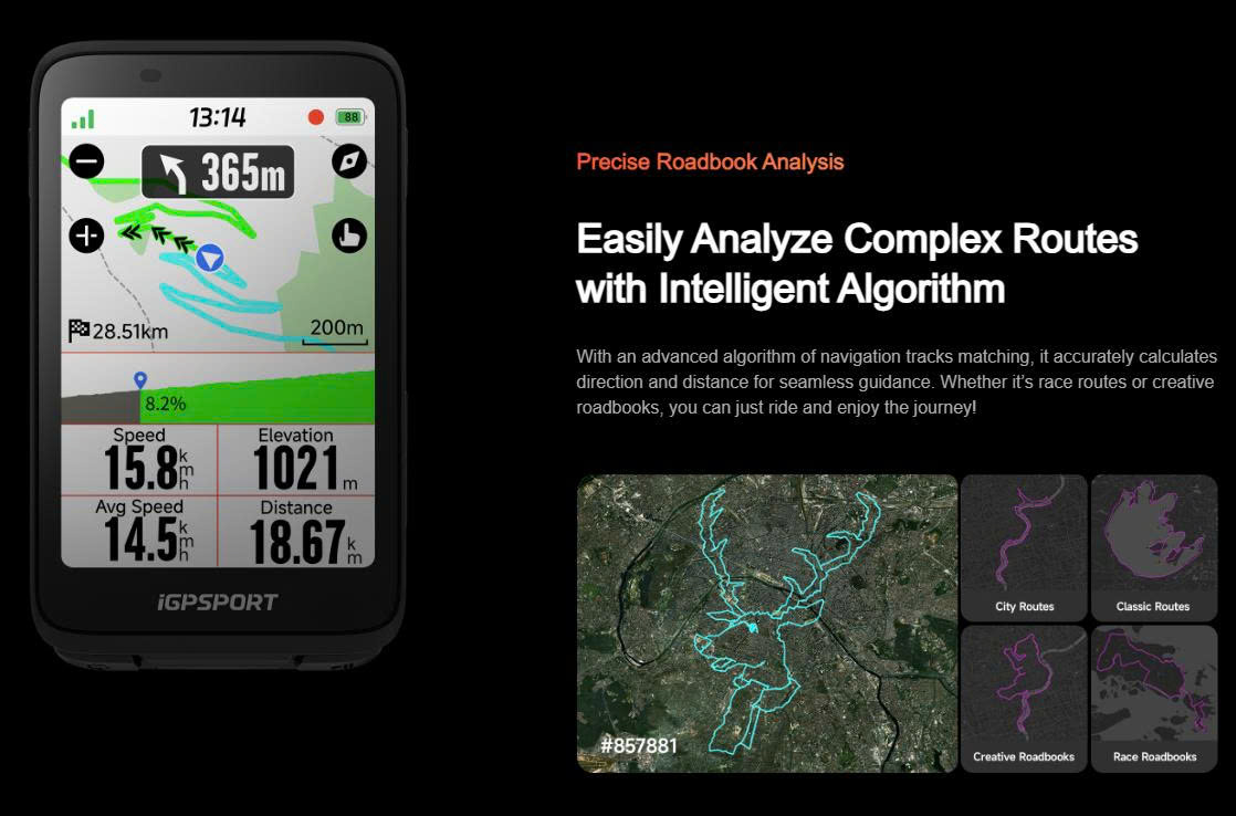 Đồng hồ iGPSPORT BiNavi Màn hình cảm ứng màu 3.5 inch