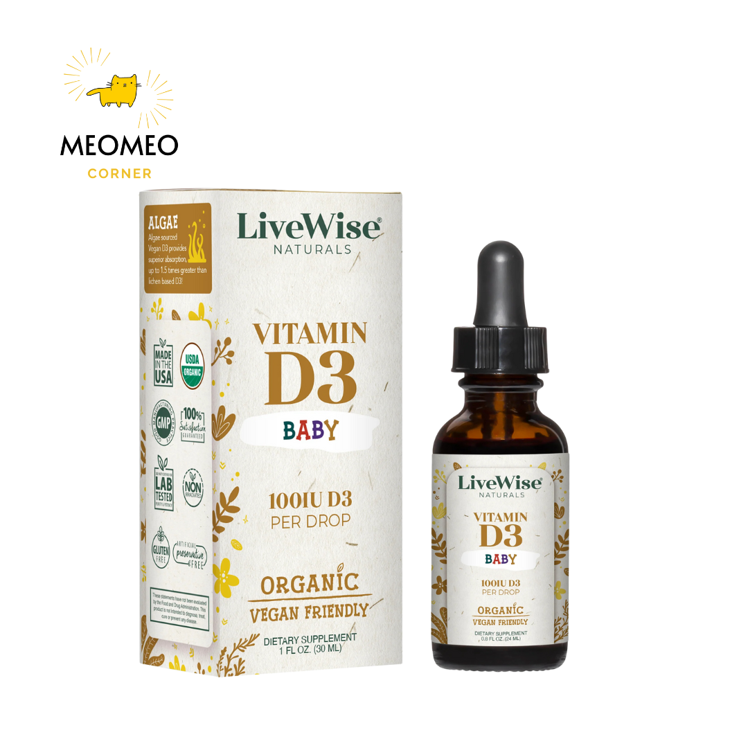 Vitamin D3+K2 D3K2 Livewise / OMEGA 3-DHA Livewise / D3 tinh khiết D3 thuần cho bé