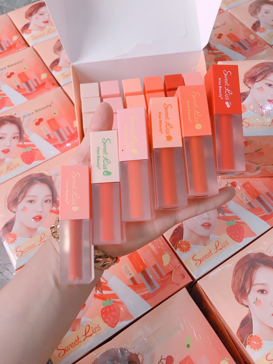 [HCM]Son tint Sweet trái cây Son tint Son tint trái cây Thái Lan Son tint Sweet trái đào - Hàng chuẩn nội địa Thái