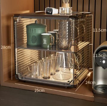 YTC- Tủ Đựng Mỹ Phẩm Để Bàn -Kệ Đựng Ly Cốc Bình Sữa Bằng Acrylic Trong Suốt Chống Bụi sang trọng