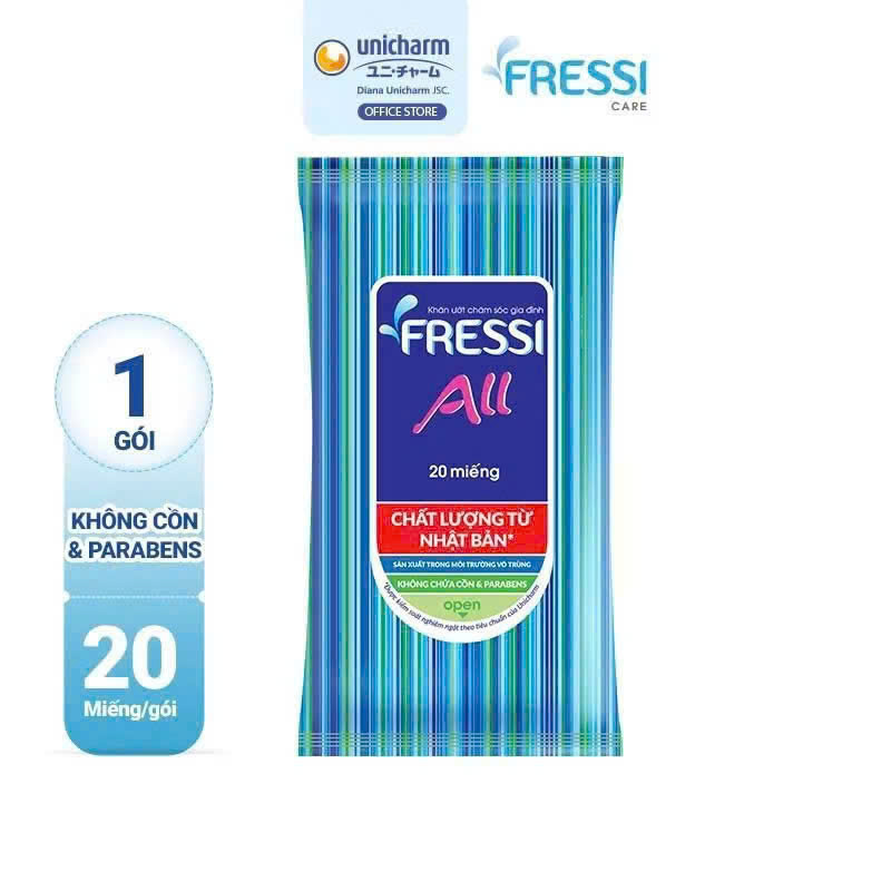 Khăn Ướt Fressi Care FACE/ APPLE 20 miếng - hàng km