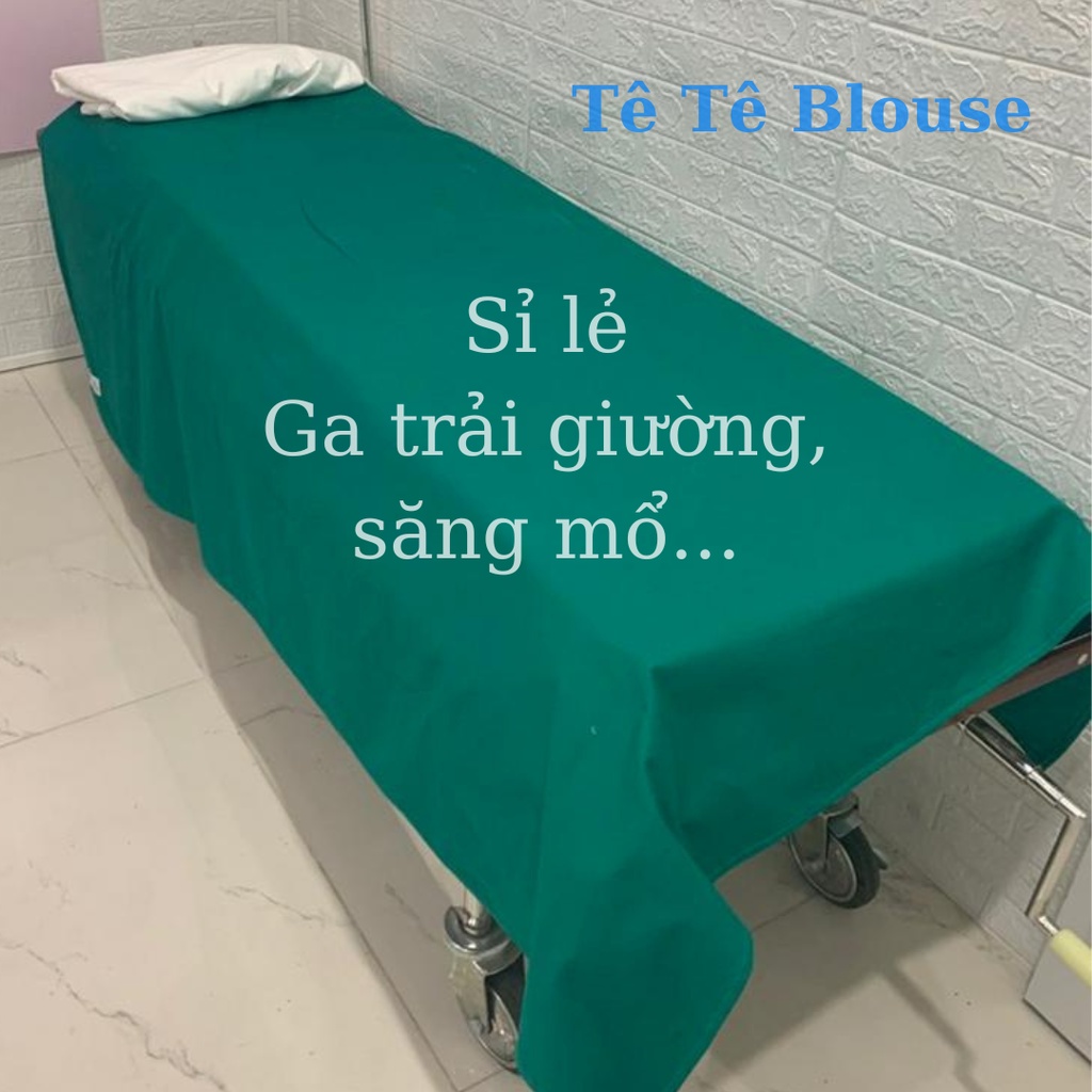 Ga trải giường bệnh viện Nối mi Spa thẩm mỹ viện phủ ghế làm răng màu xanh lá cây chất liệu Kaki dày