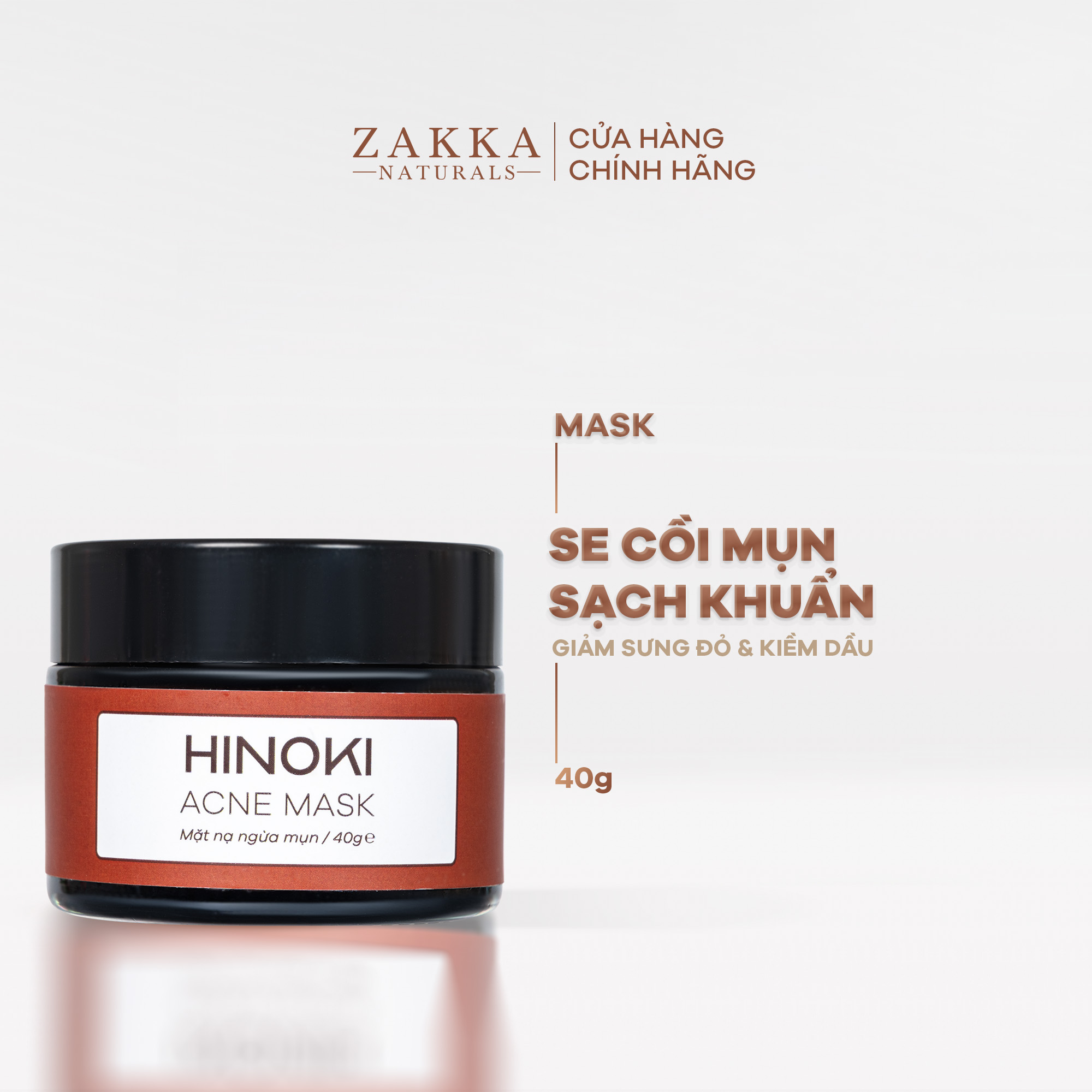 Mặt Nạ Giảm Mụn Gom Cồi Và Ngăn Ngừa Mụn Hinoki Acne Mask Zakka Naturals 40g