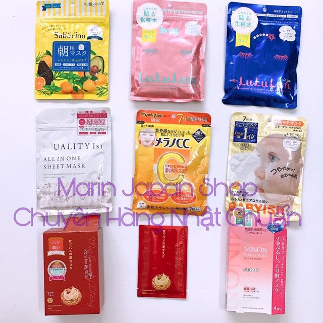 [Tổng Hợp] Mặt Nạ Dưỡng Da Qualitymelano Cclululun Minon Tổ Yến Hoàng Giasaborinobabyish Nhật Bản
