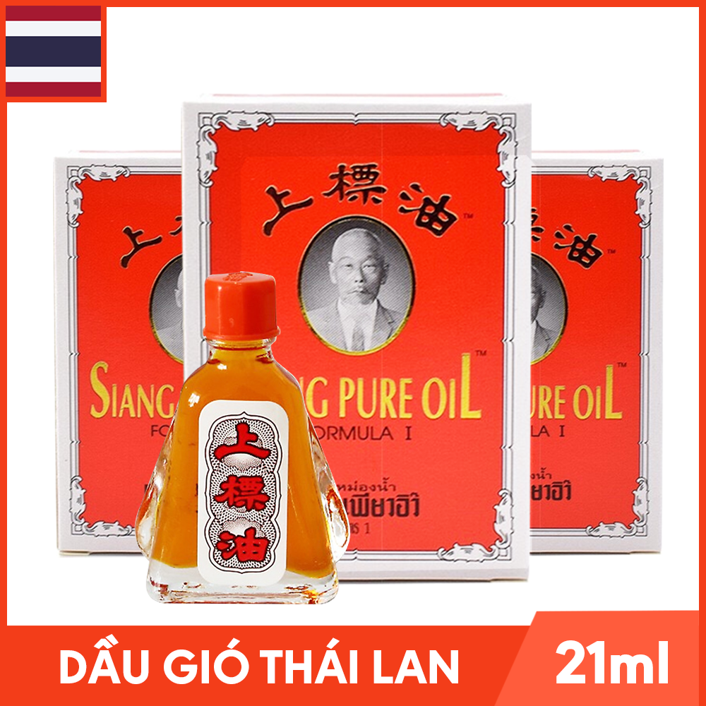 [Hcm][21Ml] Bộ 3 Chai Dầu Gió Thái Lan Hình Ông Già Siang Pure Oil - Chai 7Ml - [Toro Factory]