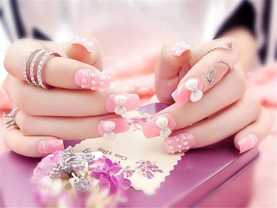 Hộp 24 Móng Tay Giả Nail Giả Móng Giả A86 (Kèm Keo Dán)