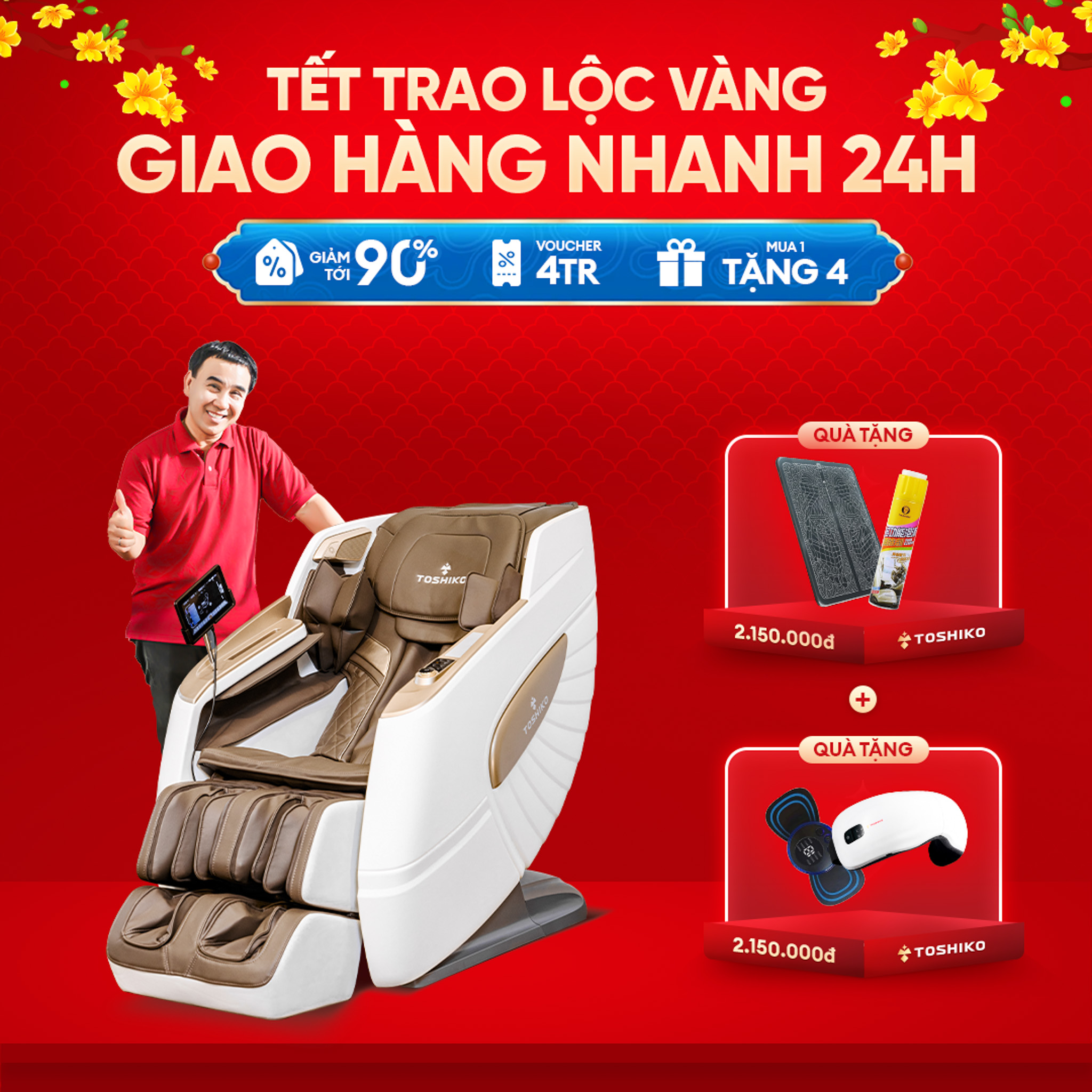 Ghế massage toàn thân Toshiko T93 sở hữu tính năng dò tìm huyệt đạo công nghệ Nhật Bản đa dạng bài m