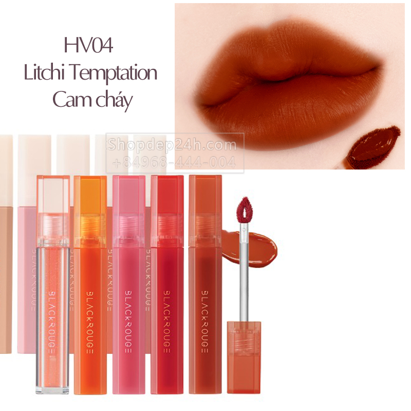 [Black Rouge] Son kem lì Black Rouge Half N Half Water Velvet HV04 - Litchi Temptation: Cam cháy