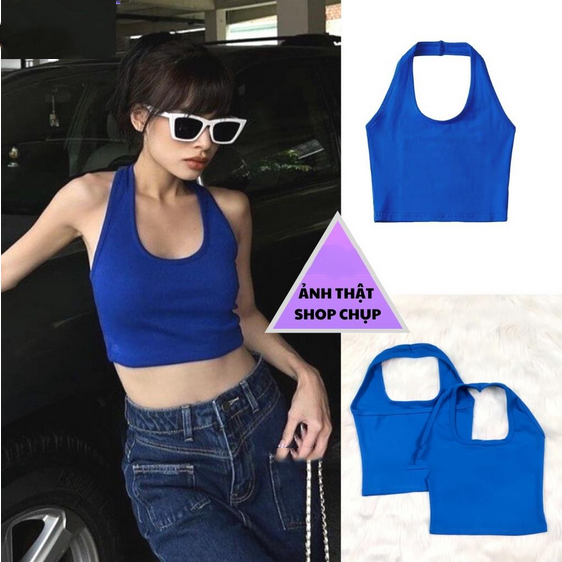Áo Croptop Nữ Kiểu Yếm Hở Lưng Choàng Cổ Ôm Body Gợi Cảm Áo Yếm Nữ CRT Chất Borip