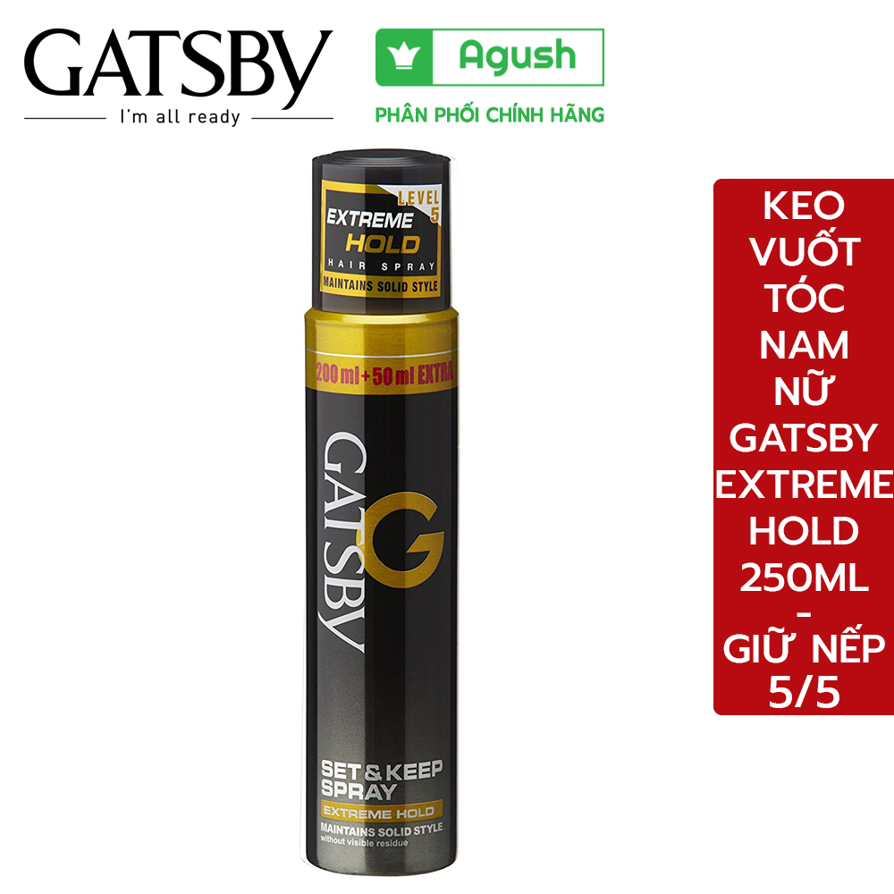 Keo xịt tóc nam nữ thơm cứng giữ nếp lâu chính hãng nhật bản Gatsby Set Keep Hair Spray Extreme Hold