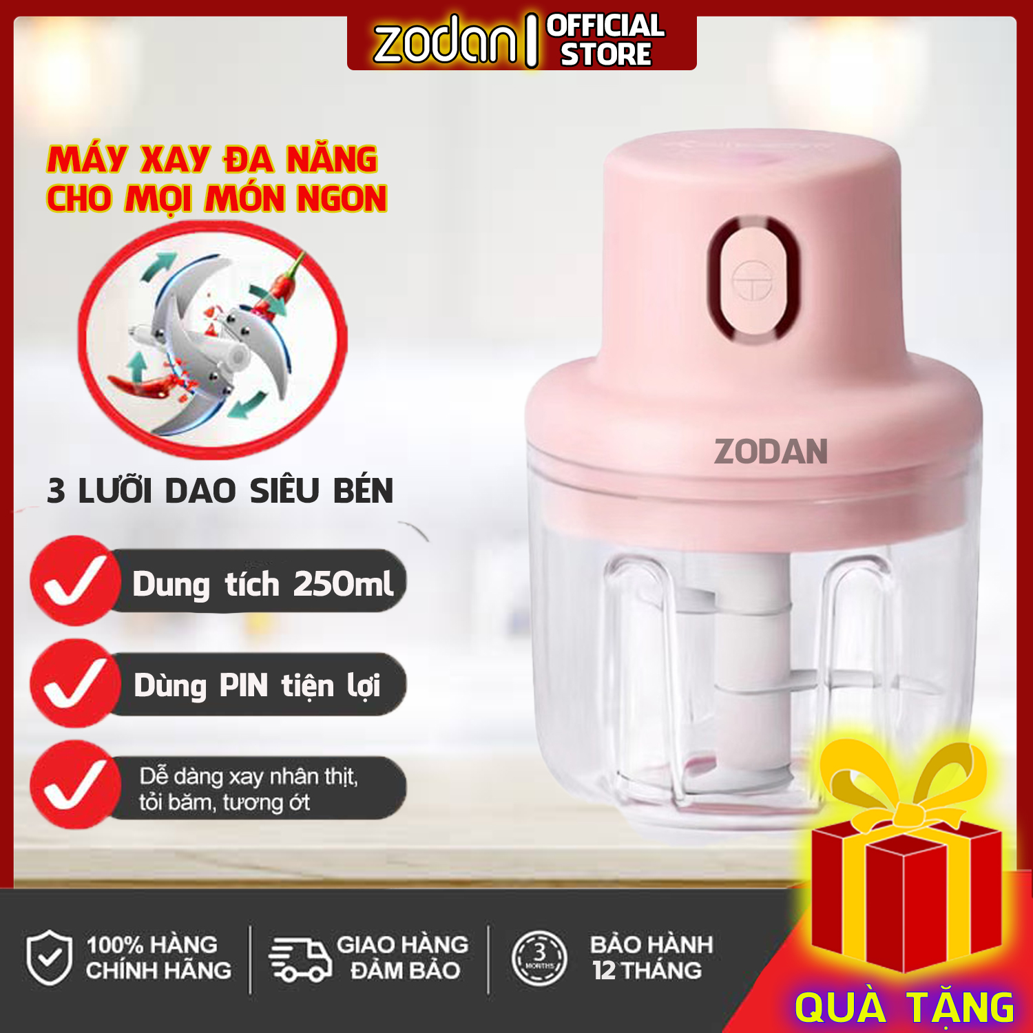 Máy xay tỏi ớt đa năng cối xay đa năng zodan Bảo Hành 1 Năm - máy xay cho bé ăn dặm máy xay sinh tố đa năng máy xay thịt máy say tỏi ớt cầm tay máy xay toi ớt bằng điện