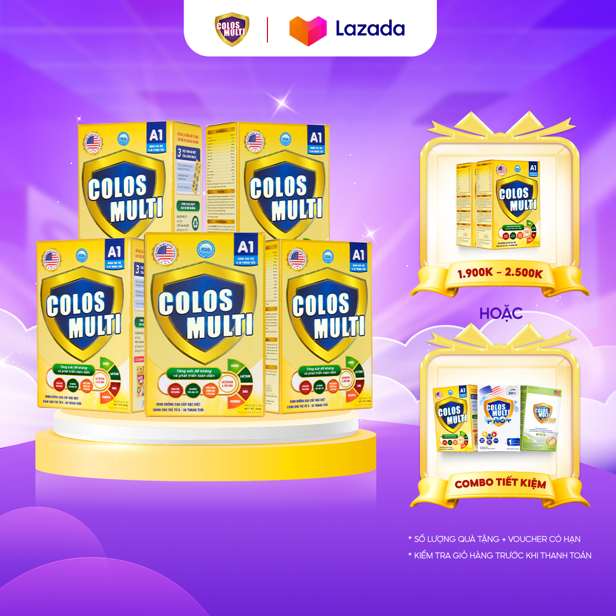 Combo 5 hộp Sữa non Colosmulti các loại Pedia A0 Grow IQ Biotic Pedia Gold