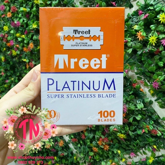 Nguyên Hộp 100 Lưỡi Dao Lam Treet Cam Platinum Nhập Khẩu Pakistan (1 Hộp 100 Lưỡi/1 Hộp Nhỏ 10 Lưỡi)