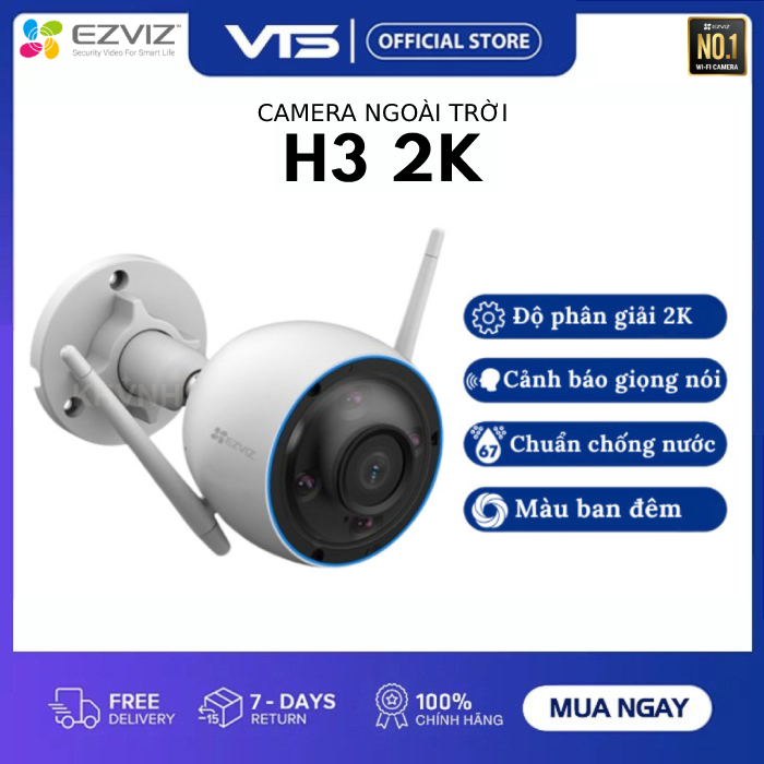 [FREESHIP] Camera IP WIFI EZVIZ H3 3K 5.0MP  Full HD (Phiên Bản H3 3K Cao Cấp) Đàm Thoại 2 Chiều Chu