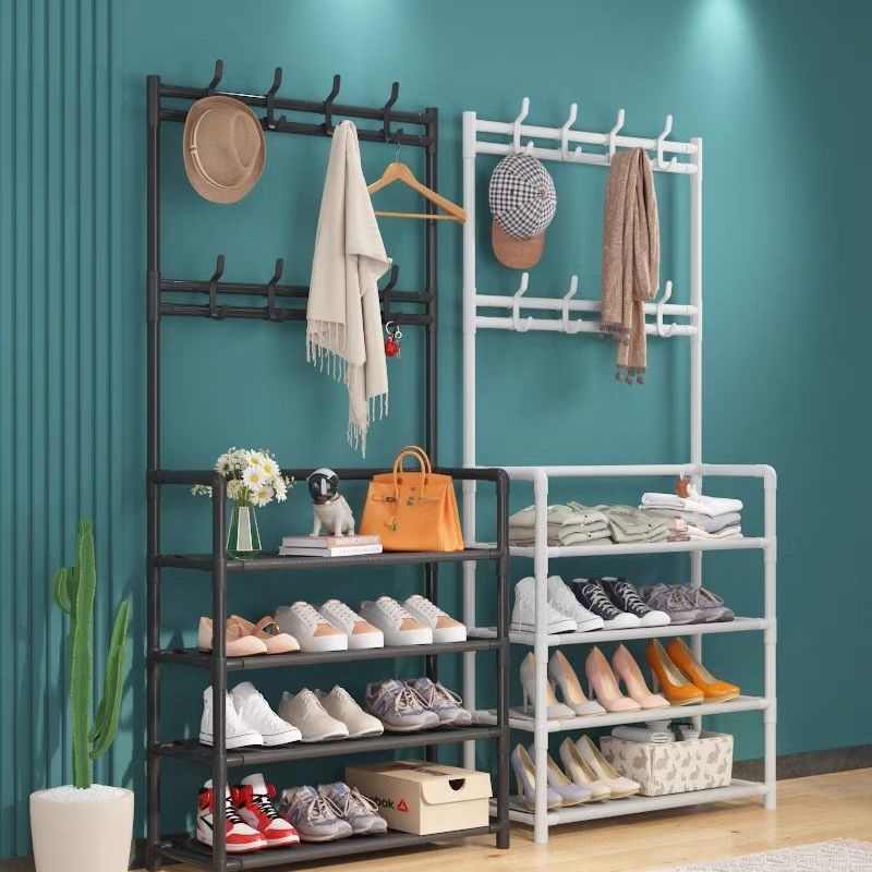 Giá Để Giày Dép Kệ Treo Đồ Đa Năng 4 Tầng Có Móc Treo Đồ Dùng