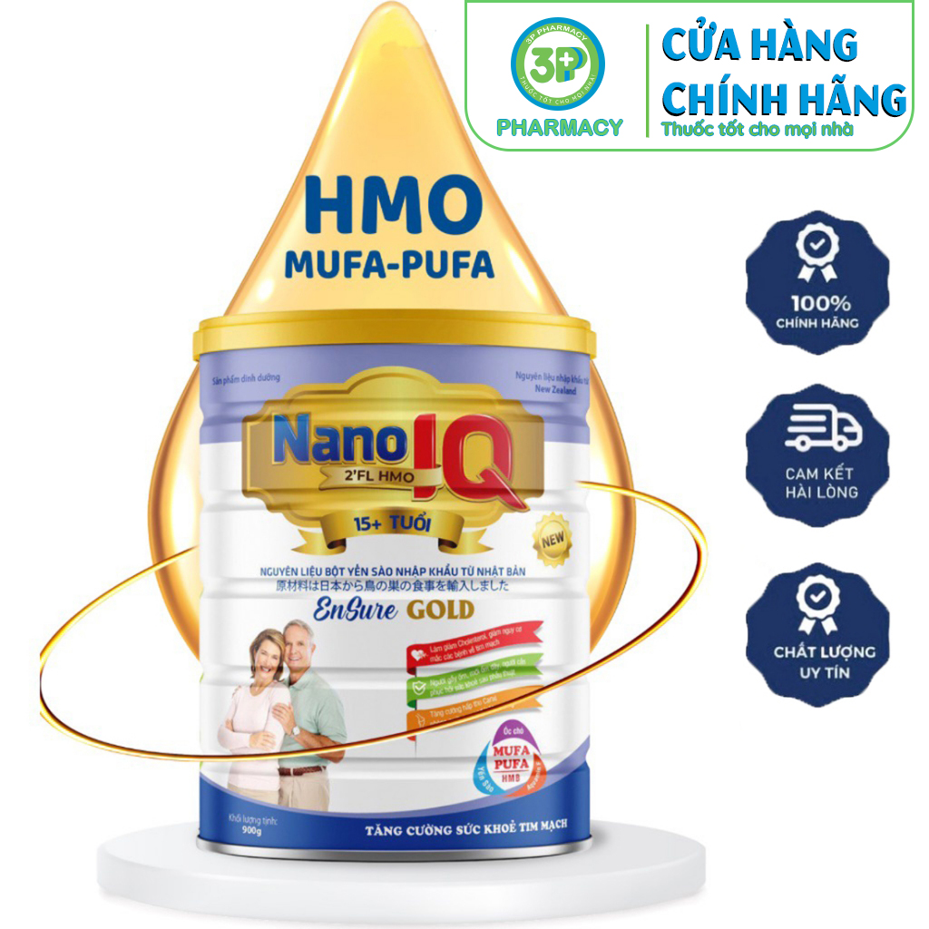 Sữa dinh dưỡng sữa cho người già Nano IQ Sure Gold 900g bổ sung vi chất khoáng chất duy trì sức khỏe