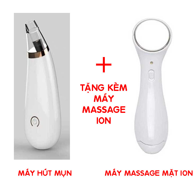 Máy Hút Mụn Mini Cầm Tay Cao Cấp Tặng Kèm Pin Và Máy Rửa Mặt Ion