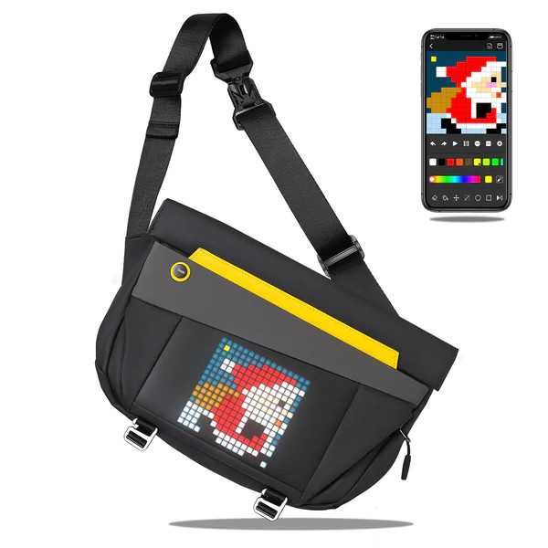 Túi đeo chéo Divoom Pixoo Slingbag-V 4.7 inch LED, Chống thấm nước IP23, Dây đeo tùy chỉnh