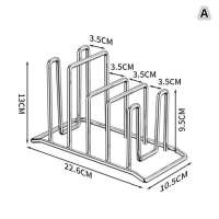 Elbbkg Thép không gỉ thớt giá lưu trữ hộ gia đình nồi nắp giá nhà bếp dụng cụ lưu trữ giá